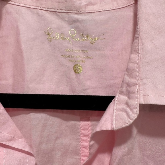 Lilly Pulitzer Women's Pink Button-Up Shirt 100% Cotton Size Small - Picture 3 of 5